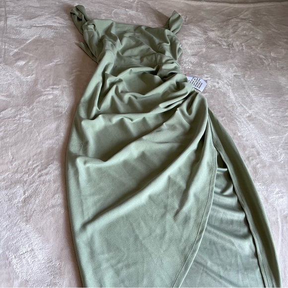 Not for sale! SOLD!! ASOS DESIGN Curve cowl neck pencil midi dress in sage green - Picture 8 of 12